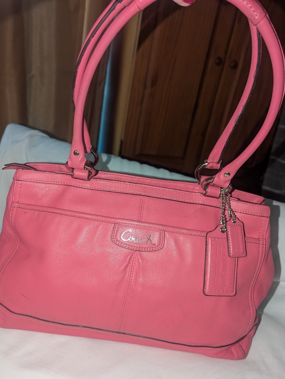 Coach Pink Leather Satchel with Double Top Handles. F 19728 - Picture 4 of 16